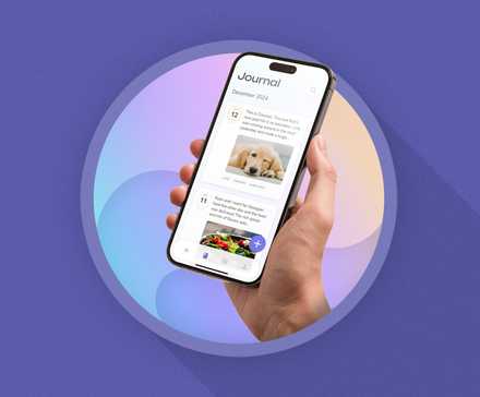 دستگری که تلفنی را با برنامه Reflection باز و لوگوی آن در پسزمینه نگه داشته است