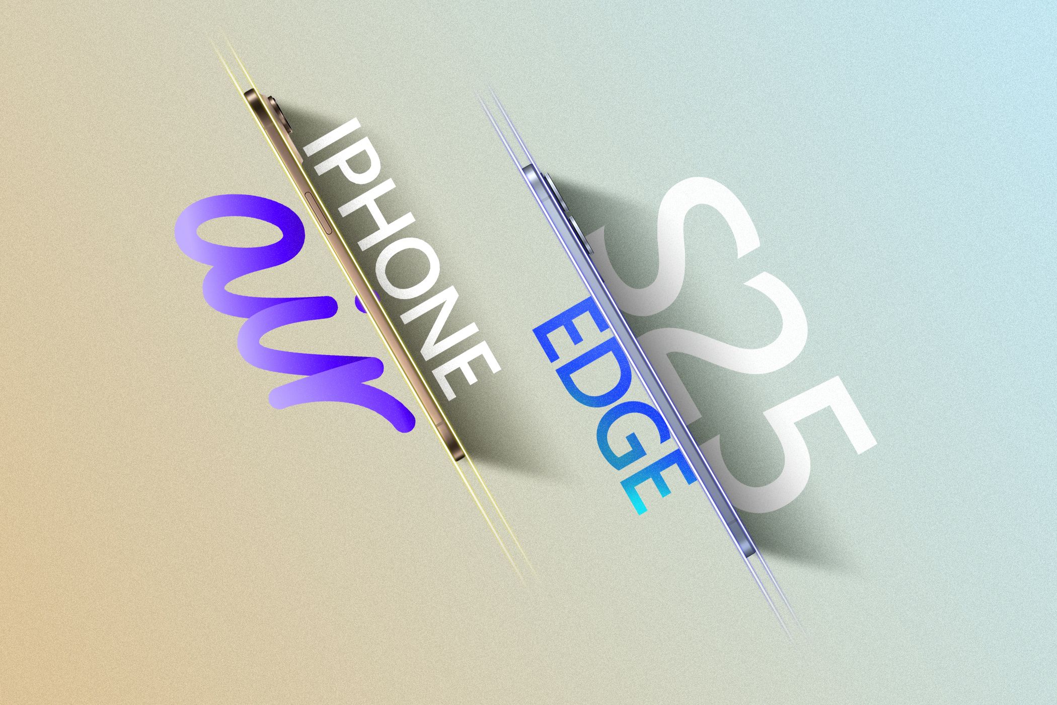 An Iphone 17 air next to a Galaxy s25 edge.-1