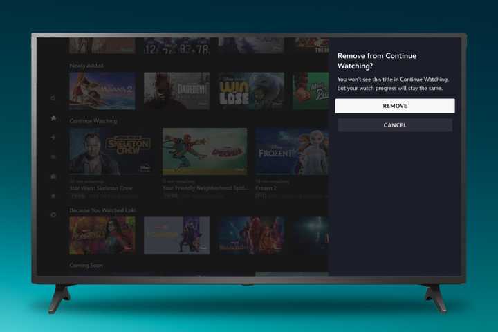 Disney+ remove from watching.