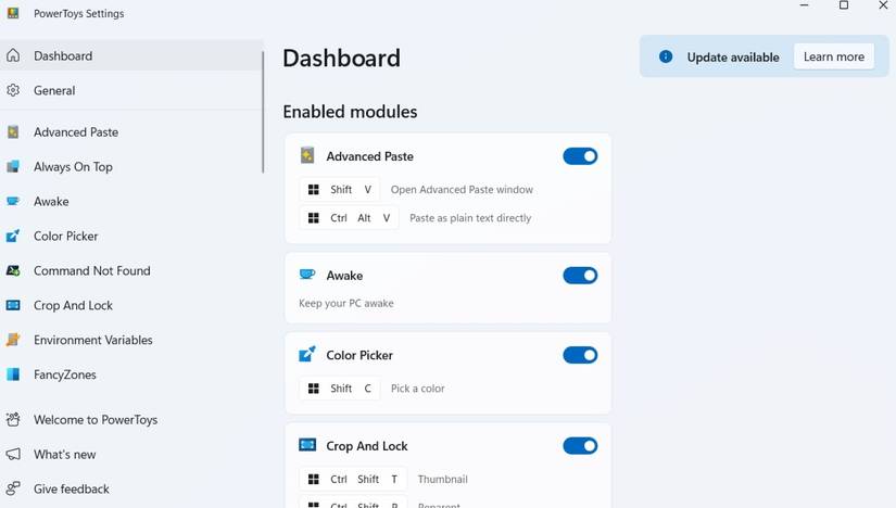 PowerToys Settings on Windows