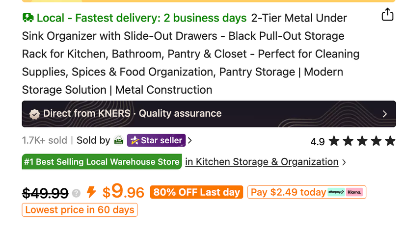 Look for the 'Local' tag in the product's name