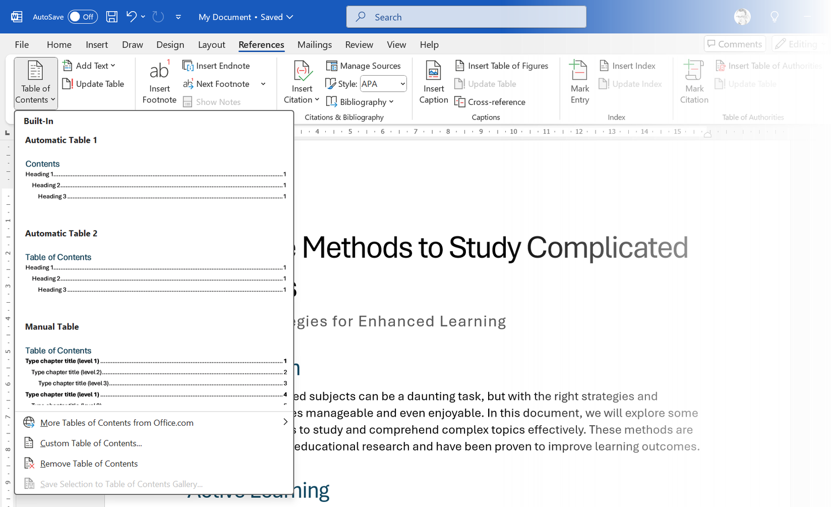 Make Your Word Documents Pop With a Gorgeous Table of Contents