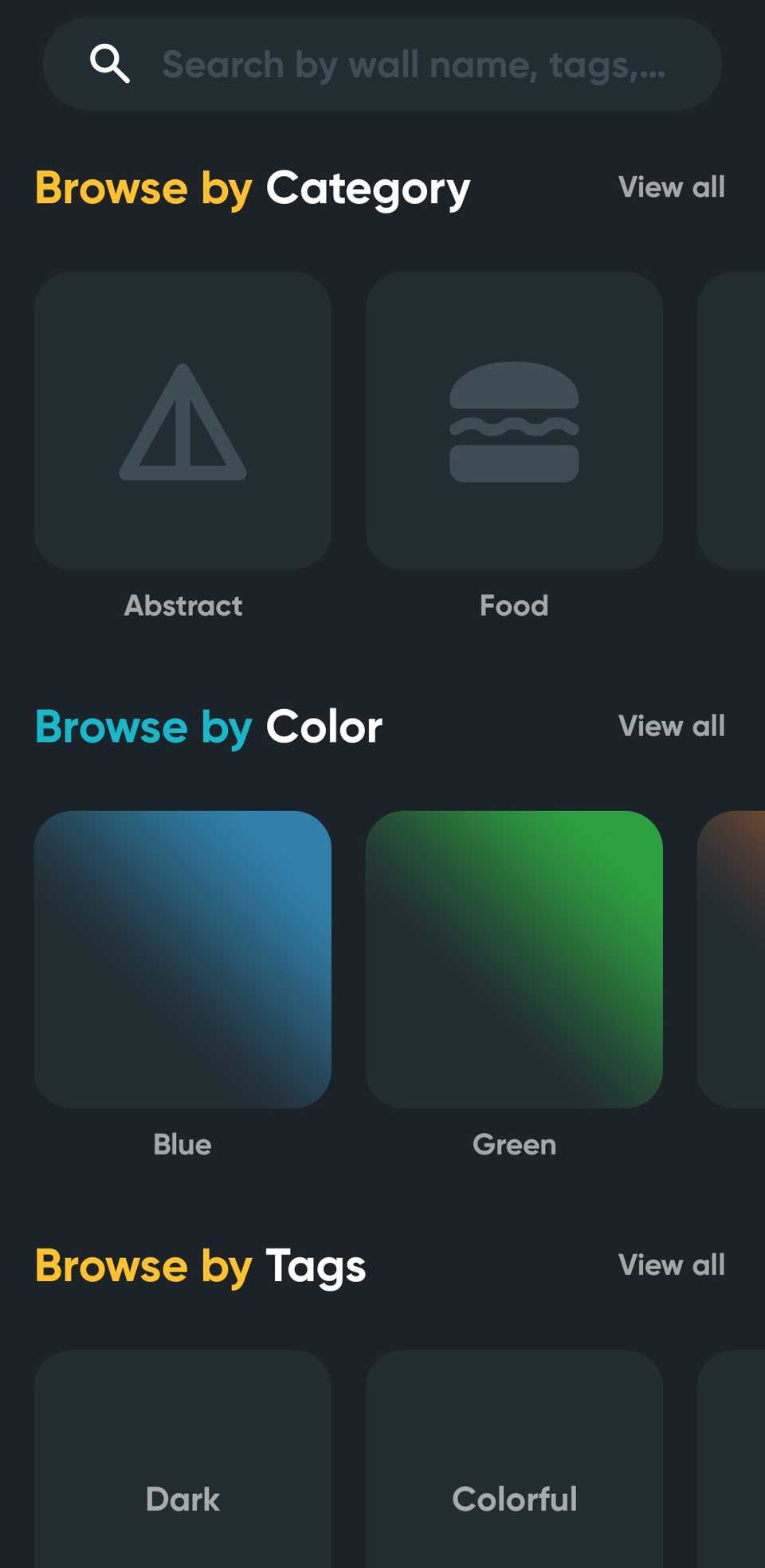 Backdrops wallpaper app on Android