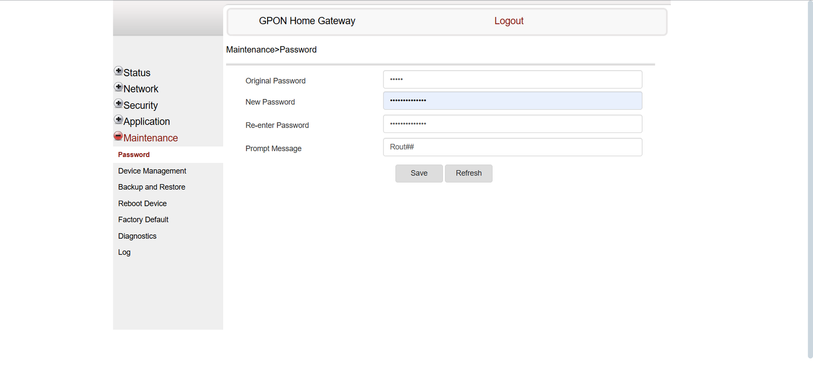 Chaning Router Password