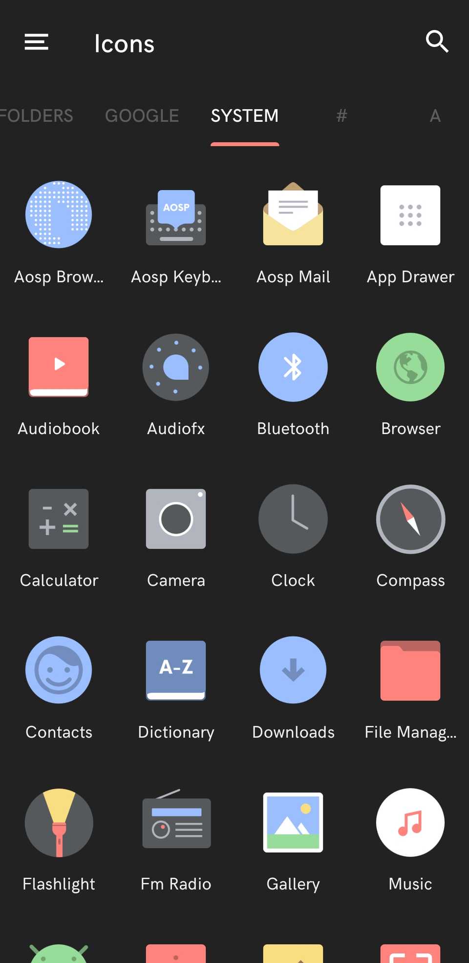 Delta app icons on Android phone