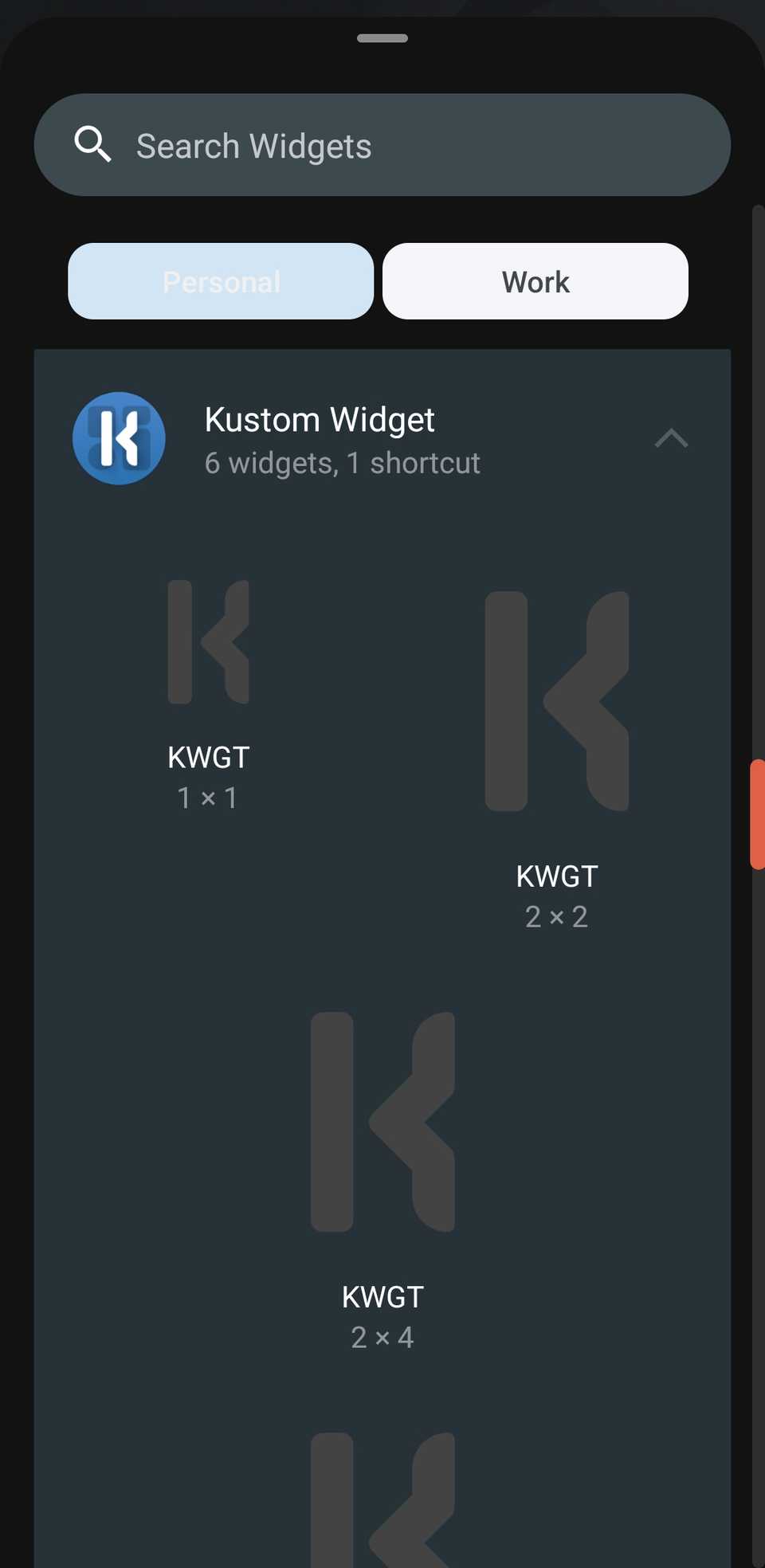 KWGT widget on Android
