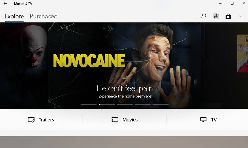 Movies & TV app on Windows