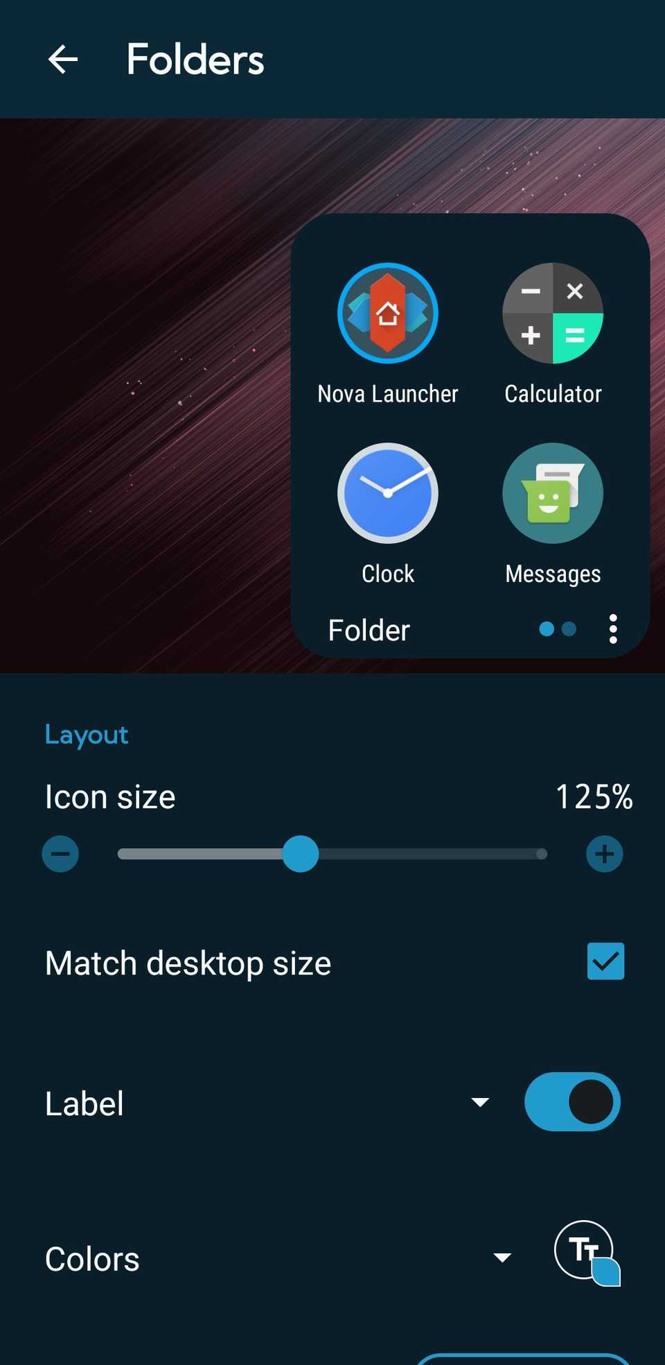 Nova Launcher folder customization