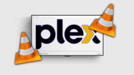 plex and vlc logos on wall mounted tv