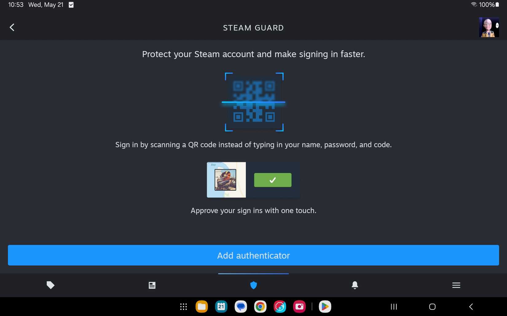 Adding an autheticator in Steam Mobile