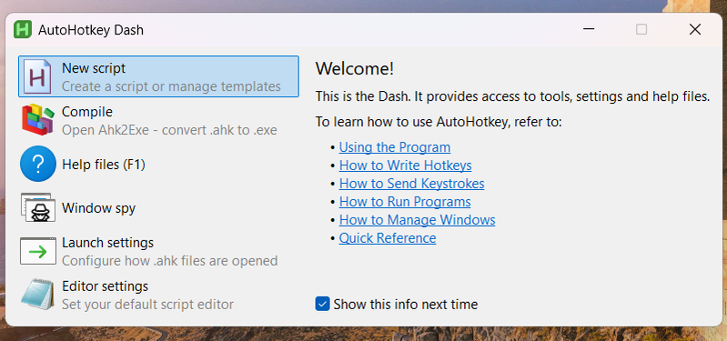 AutoHotkey Windows app