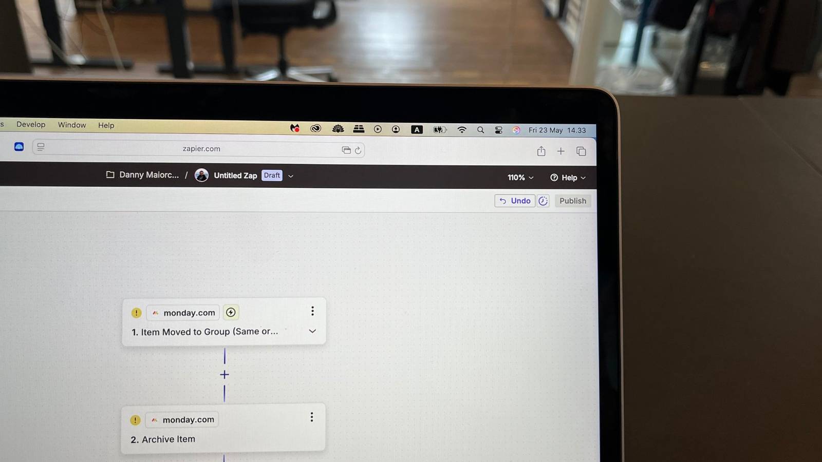 Automating with Zapier on a computer screen