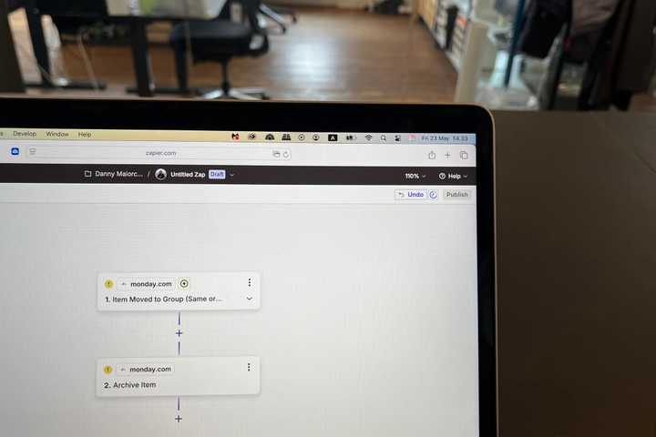 Automating with Zapier on a computer screen