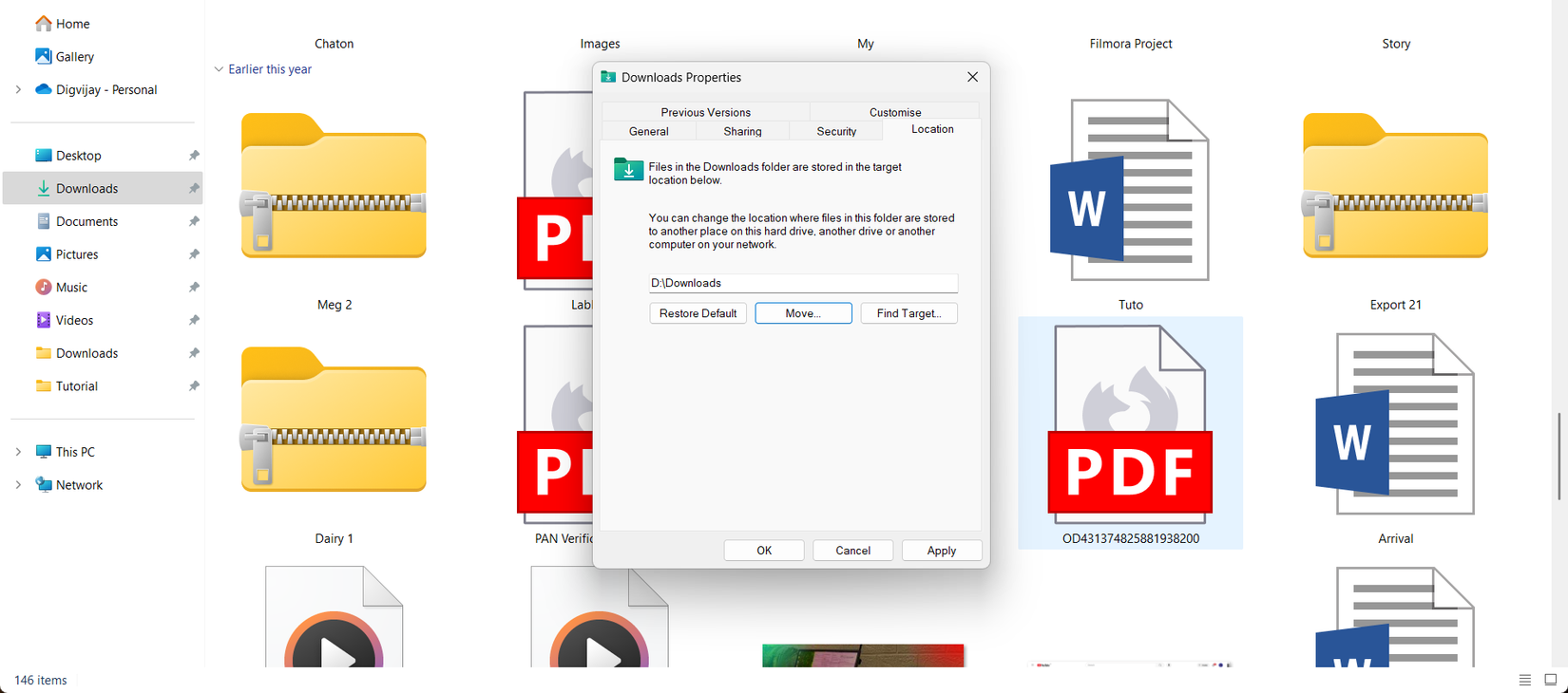 Changing the Default Location for Downloads in Windows 11