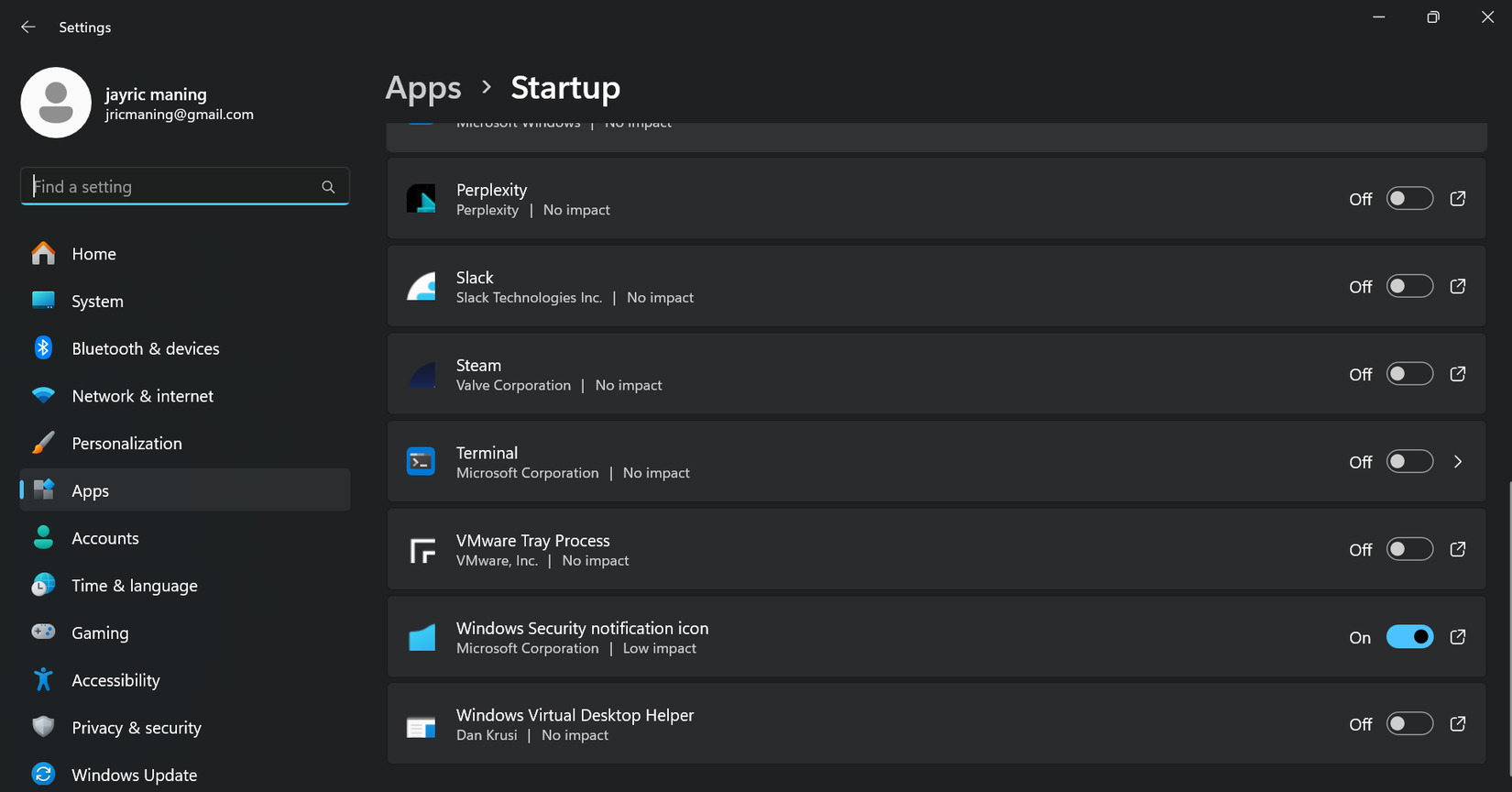 Checking resource hungry startup applications