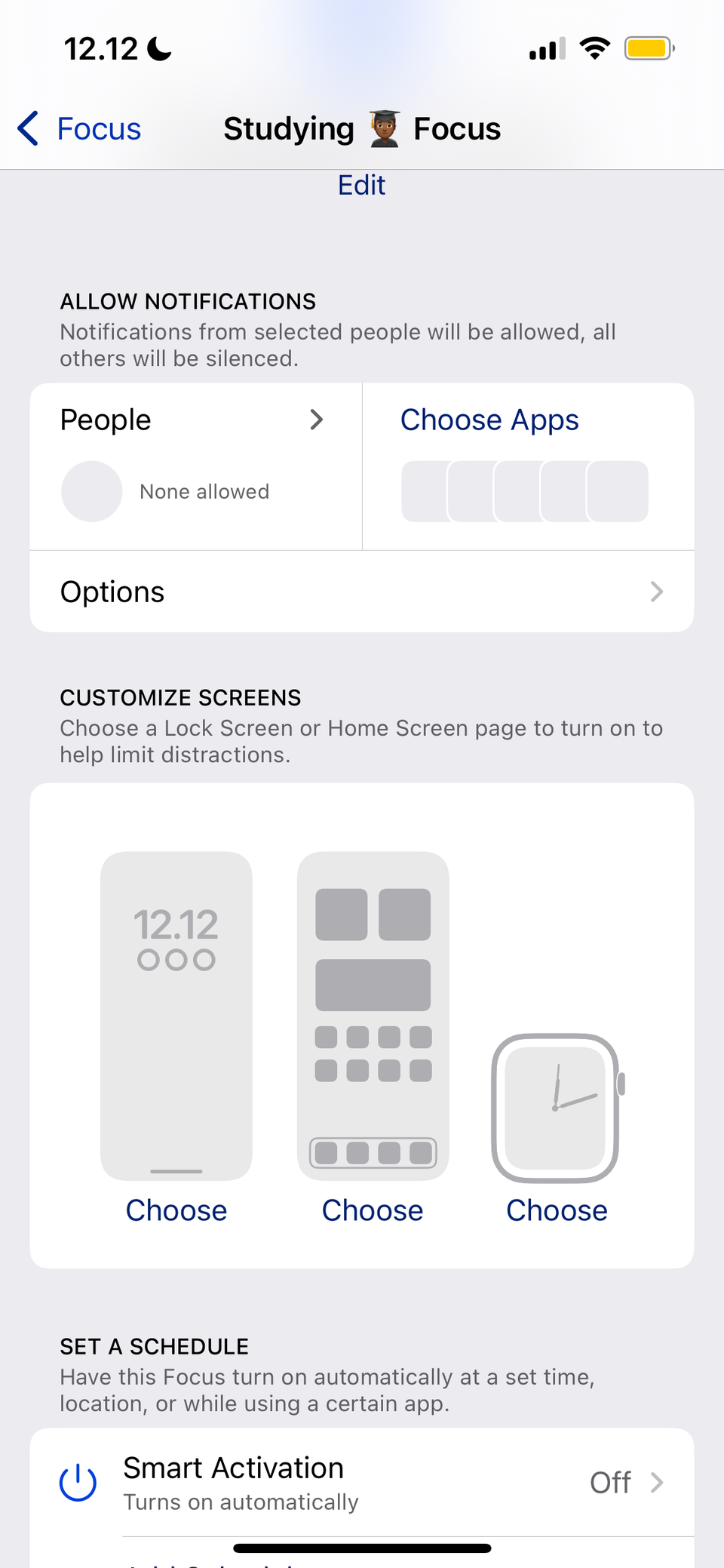 The Focus Modes Customization Homepage