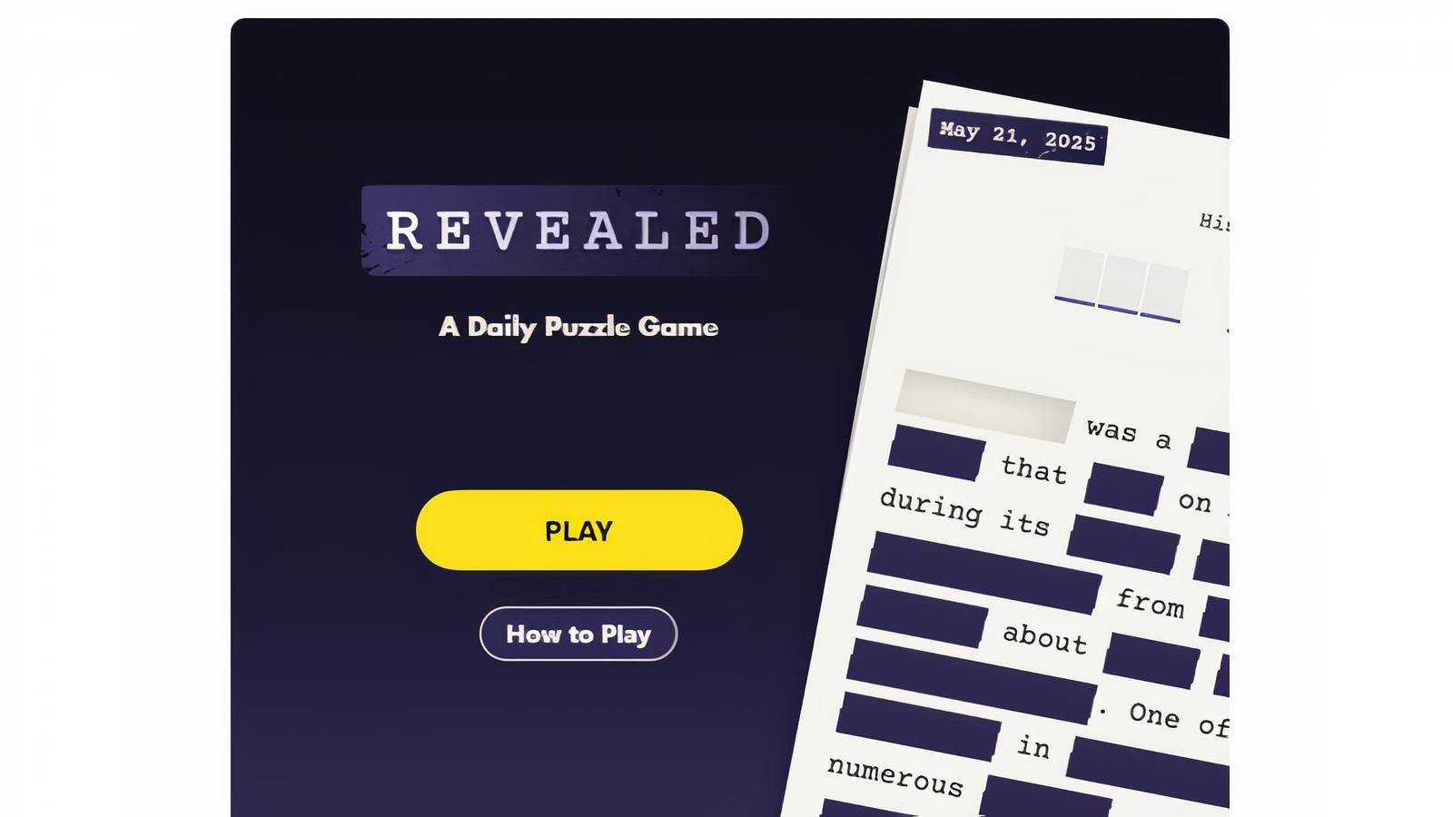 Revealed A Daily Puzzle Game