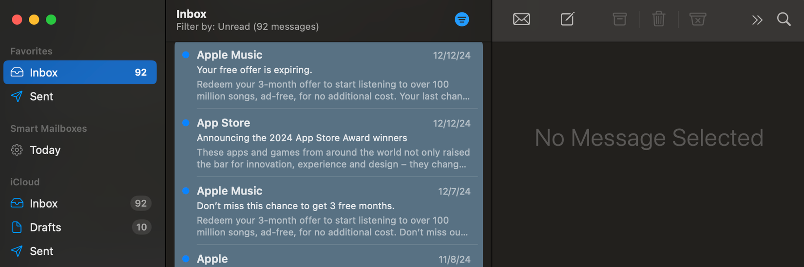 apple mail inbox