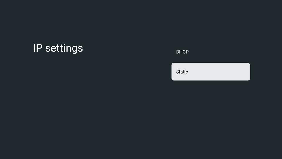 Setting IP to static