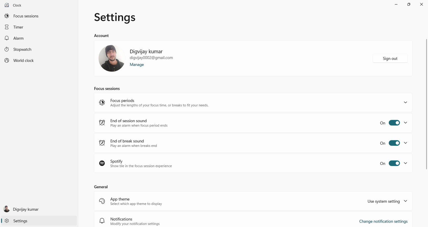 Focus Sessions in the Clock App