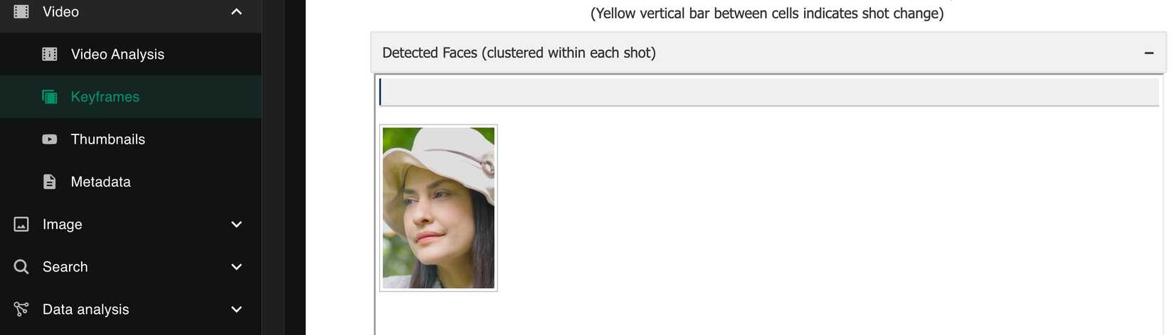 Video frames selected by InVID