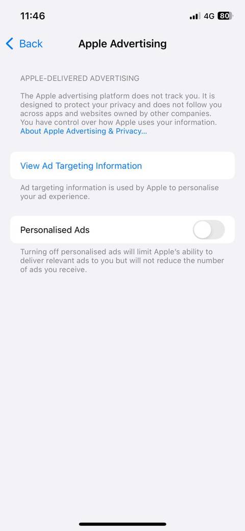 Personalized ads on iPhone