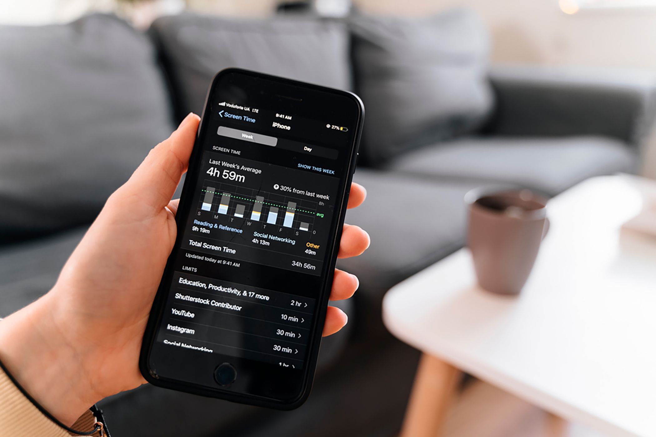 Screen Time app on an iPhone
