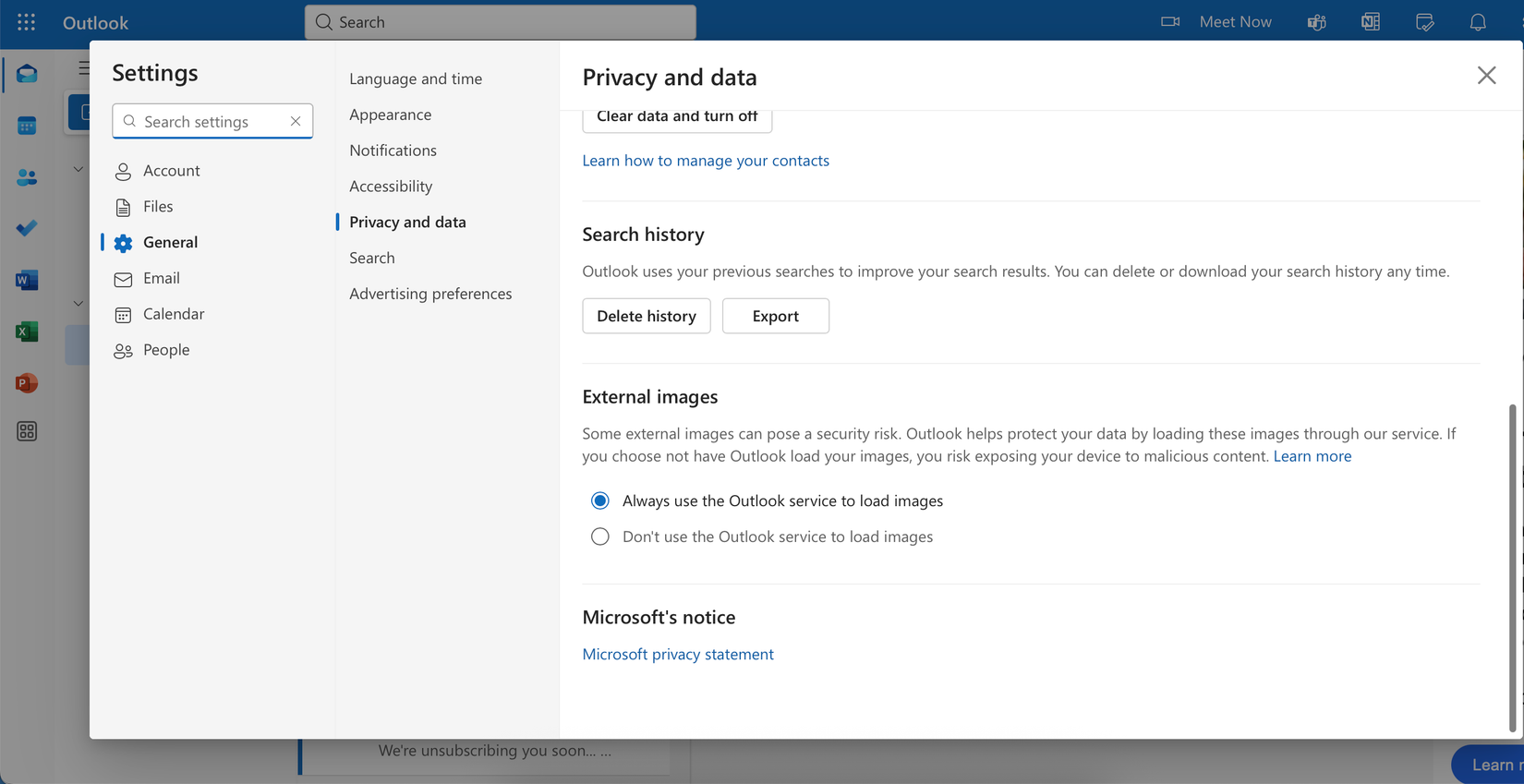 The External Image Loading feature in Outlook