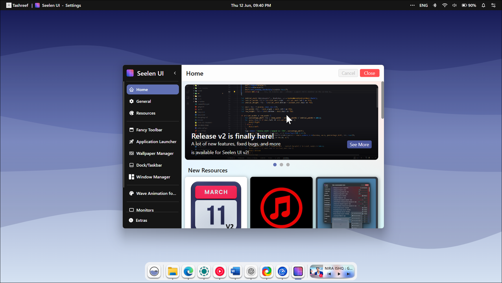Seelen UI running in the desktop background