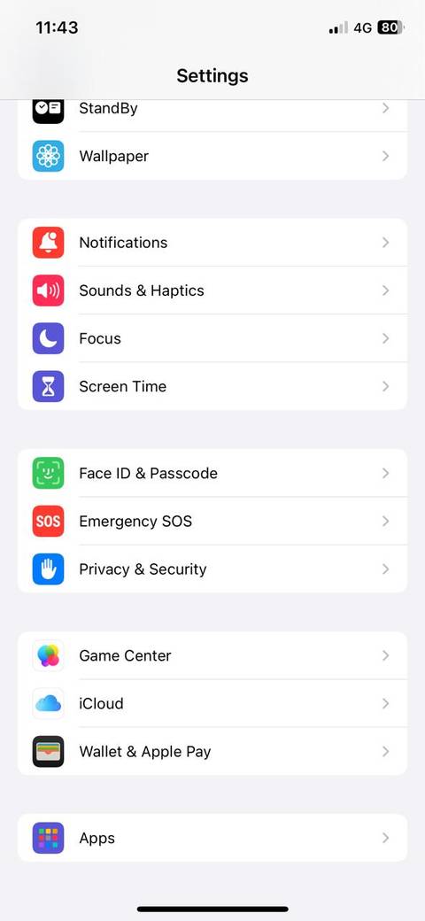 Settings app on iPhone showing privacy menu