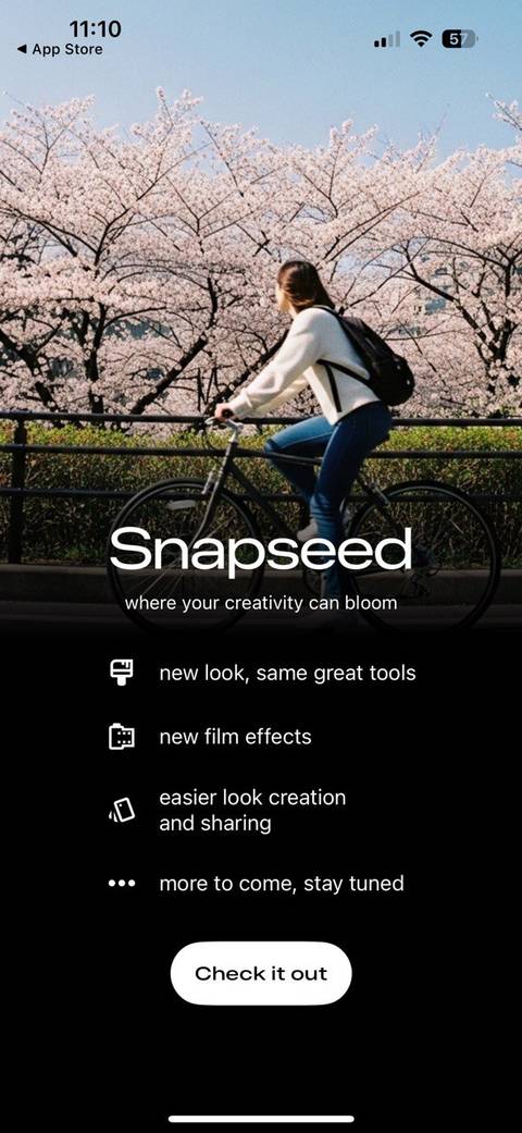 Snapseed Opening Screen