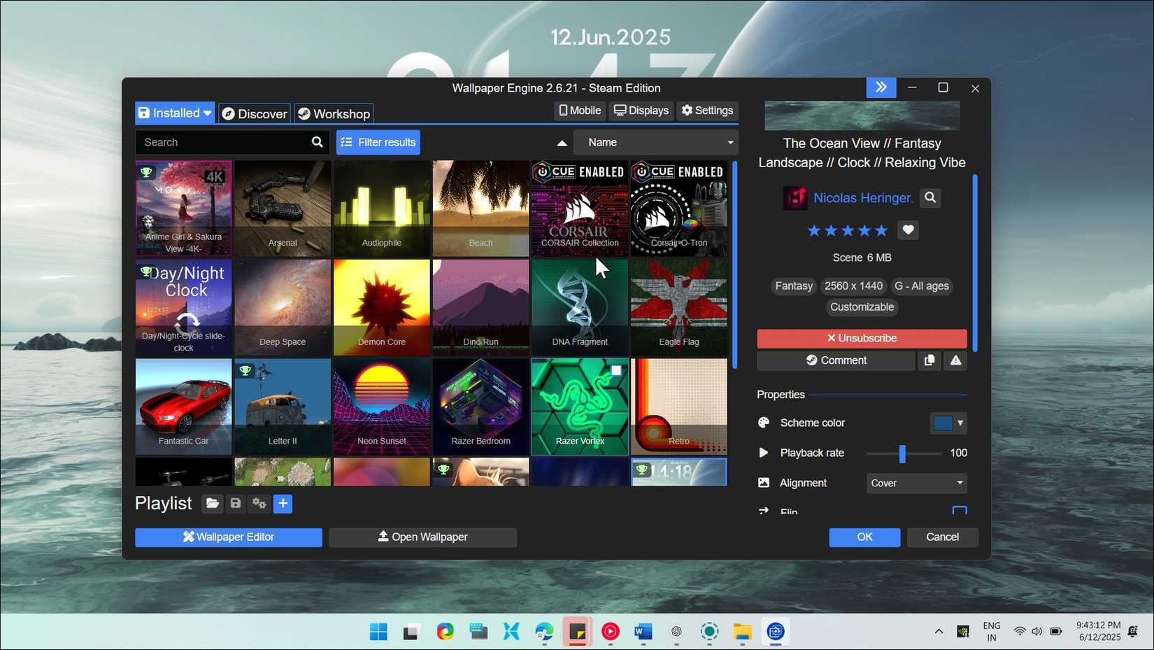 Wallpaper Engine running on Windows 11 1