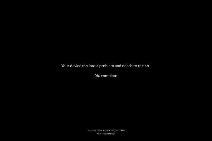 The new Windows unexpected restart screen