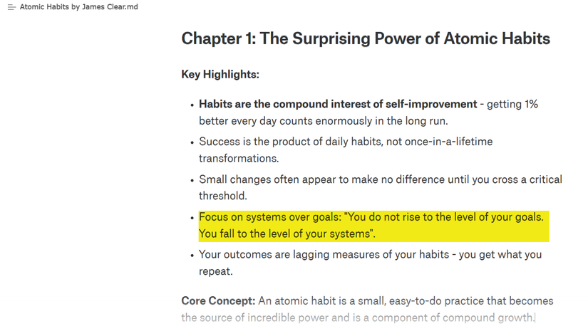 Atomic Habits Book Notes