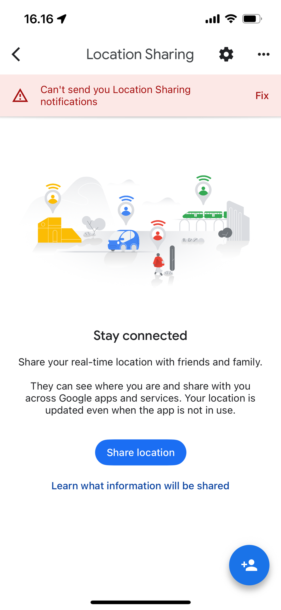 The Share Location Button in Google Maps