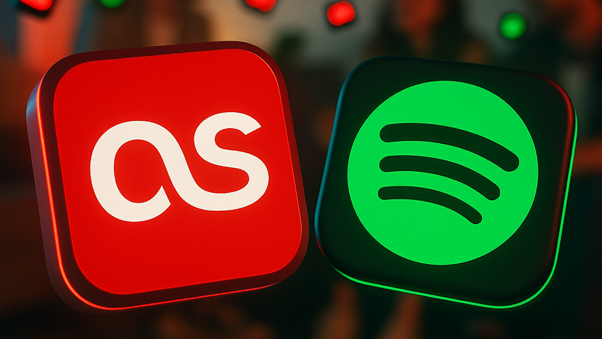 last fm and spotify logos.