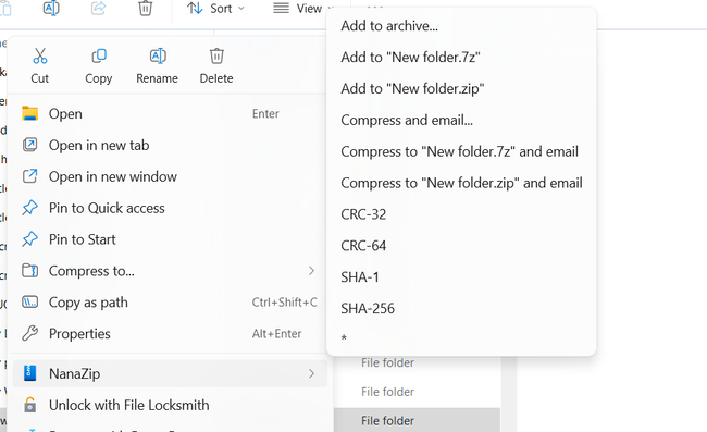 Окно NanaZip в Windows Интерфейс программы NanaZip в Windows