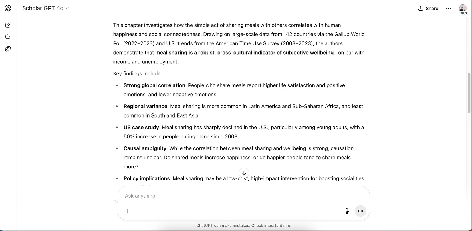 Summarizing a paper with ScholarGPT