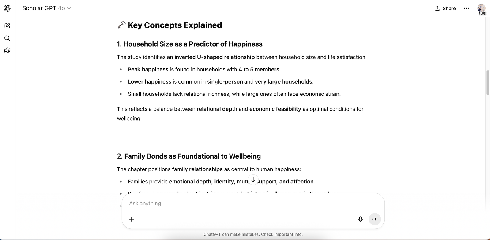 An explanation present in the ScholarGPT app