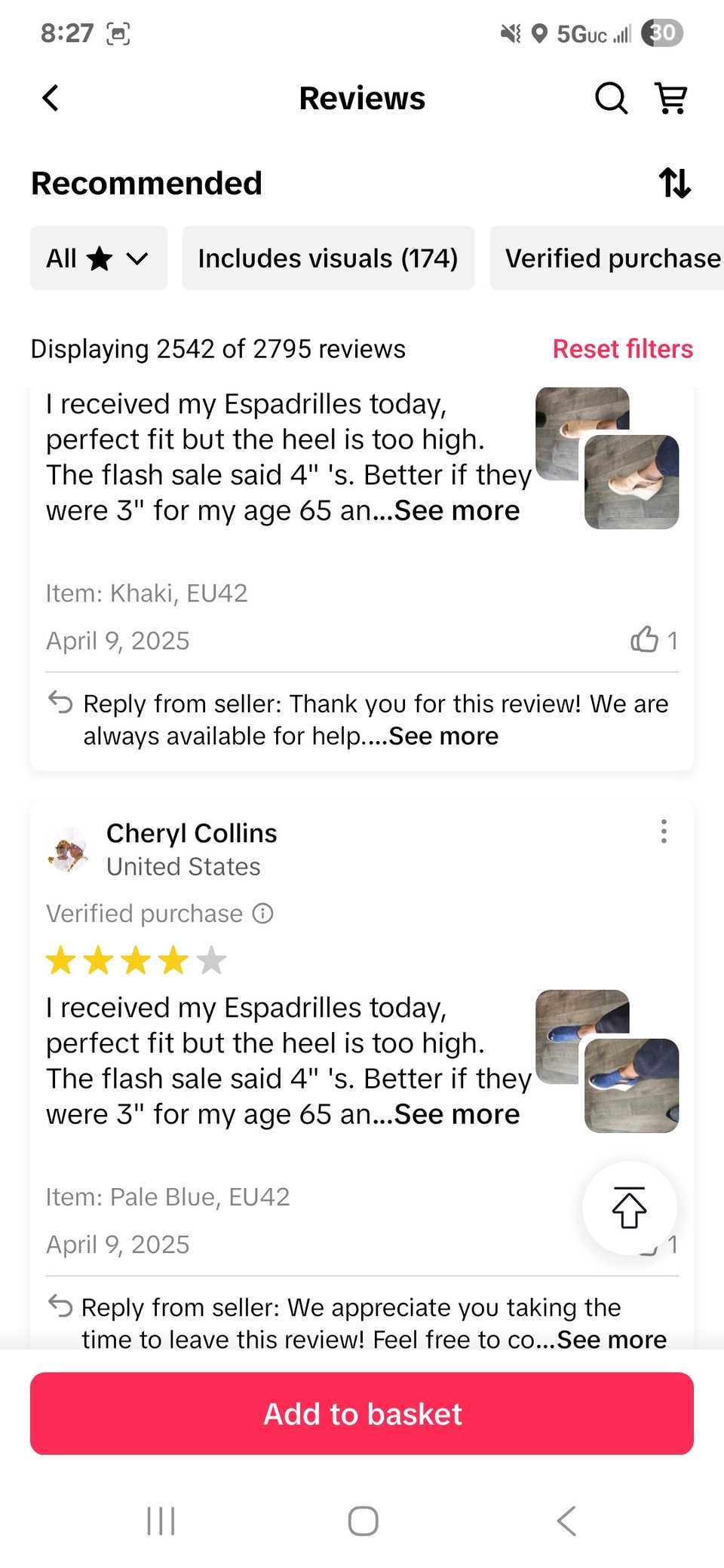 Identical positive reviews on TikTok Shop