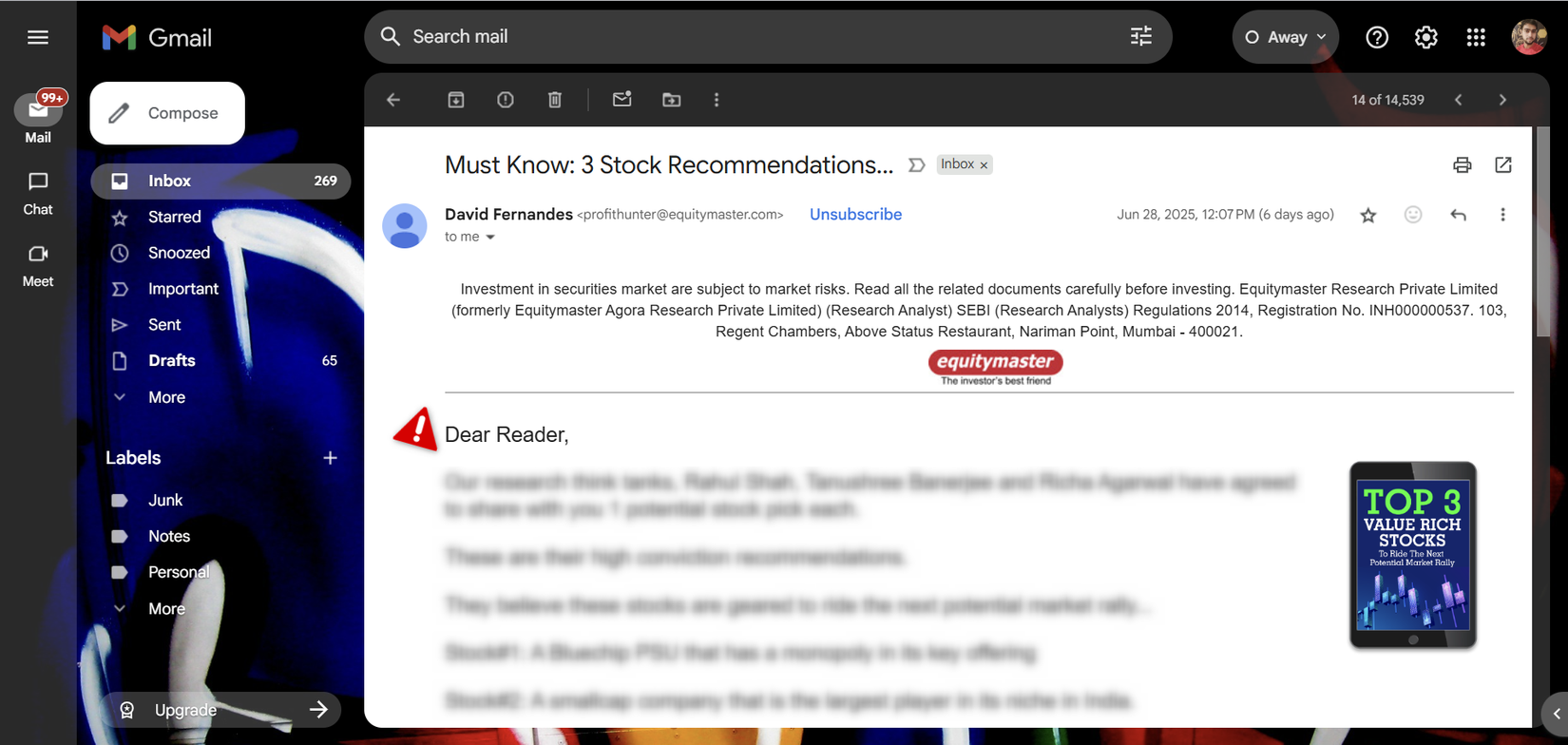 Verifying the legitimacy of spam in Gmail