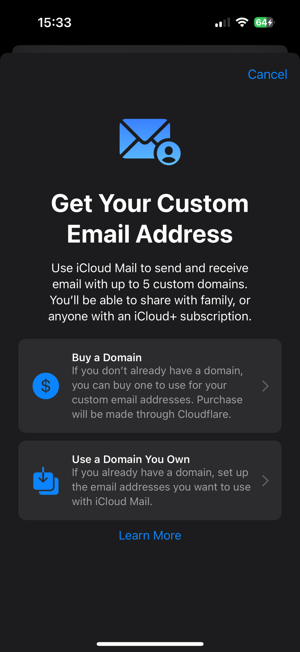 iPhone Custom Email Domain Buy or Bring