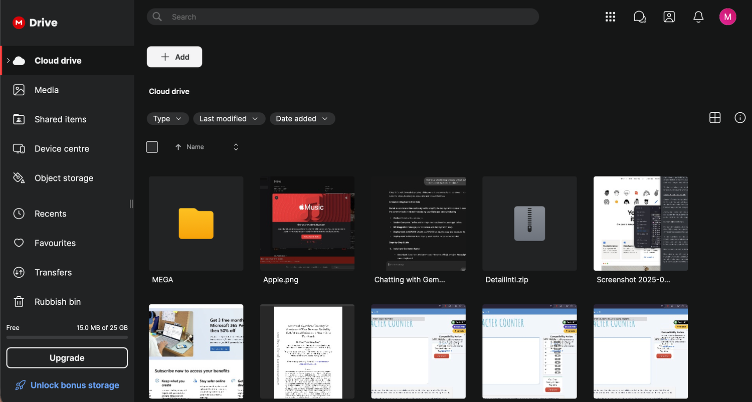 Create Storage Interface I switched from OneDrive to Mega for cloud storage—Here’s why it’s better