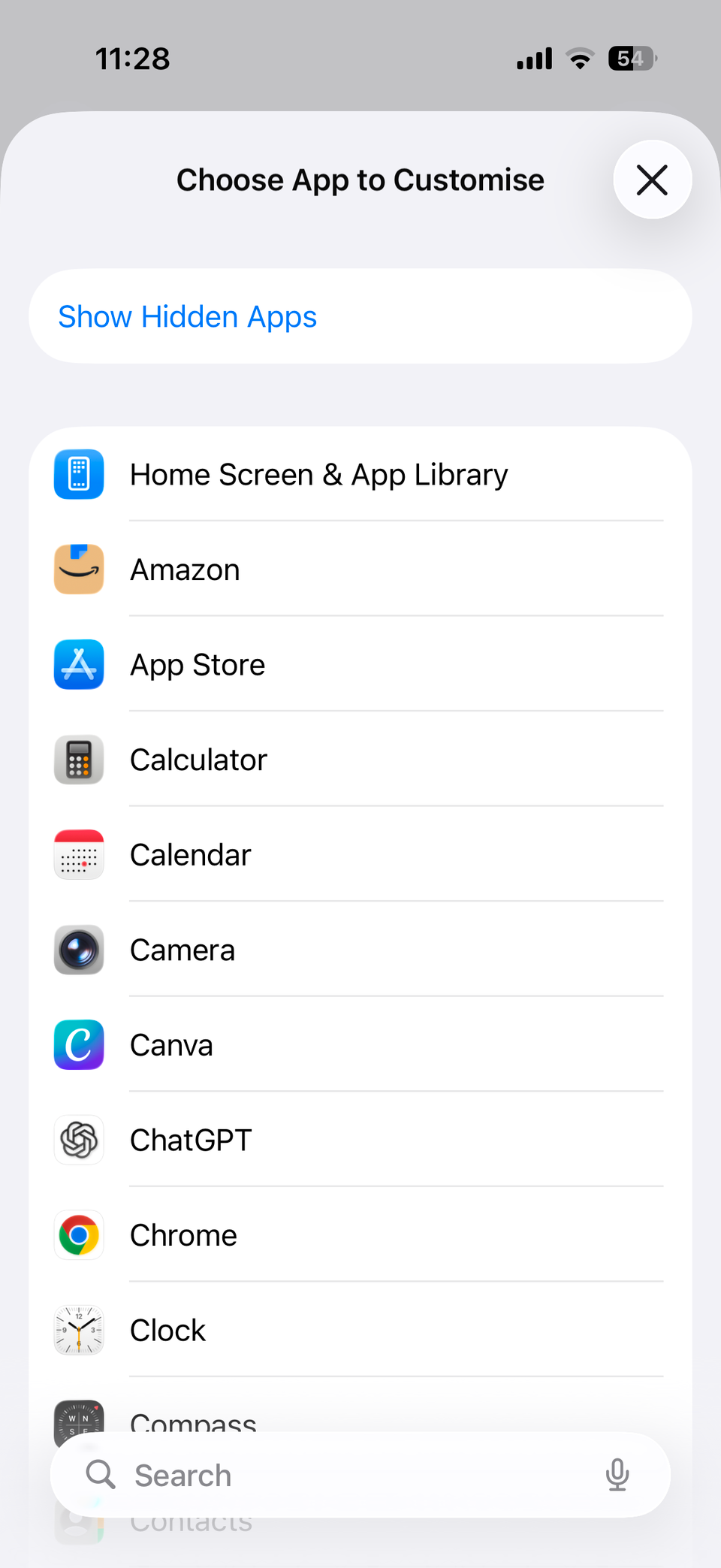 Add app for per app settings on iPhone