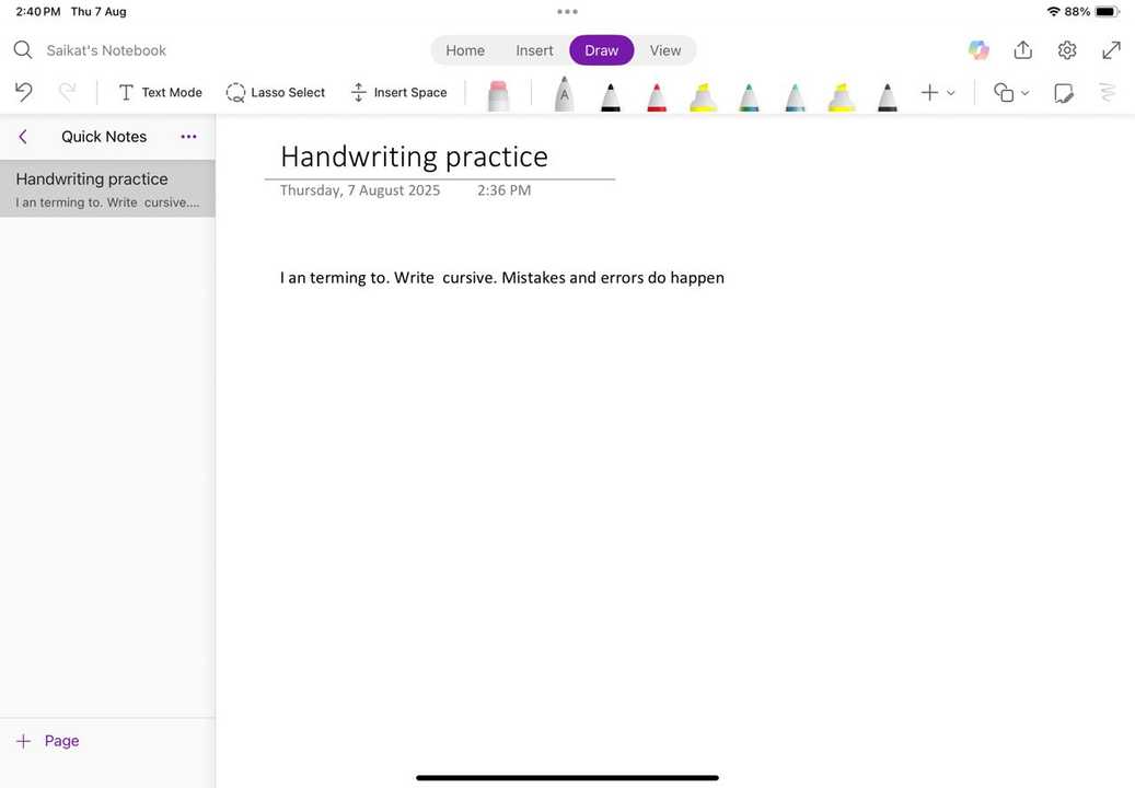 Onenote Handwriting Sheet This OneNote Trick Converts My Handwriting to Perfectly Legible Text