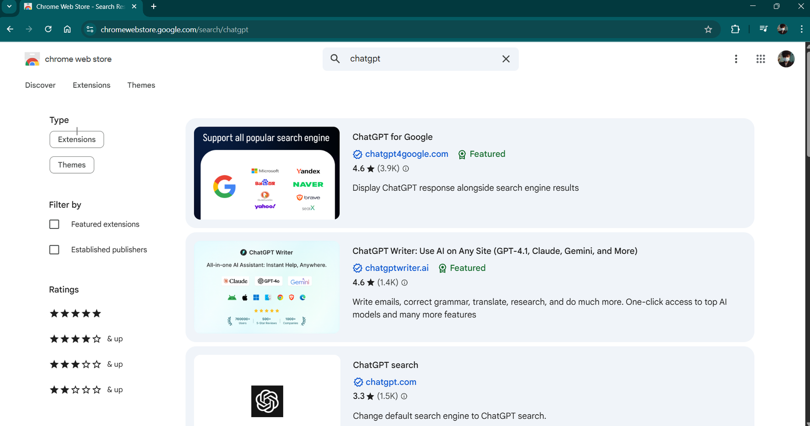 Розширення браузера ChatGPT