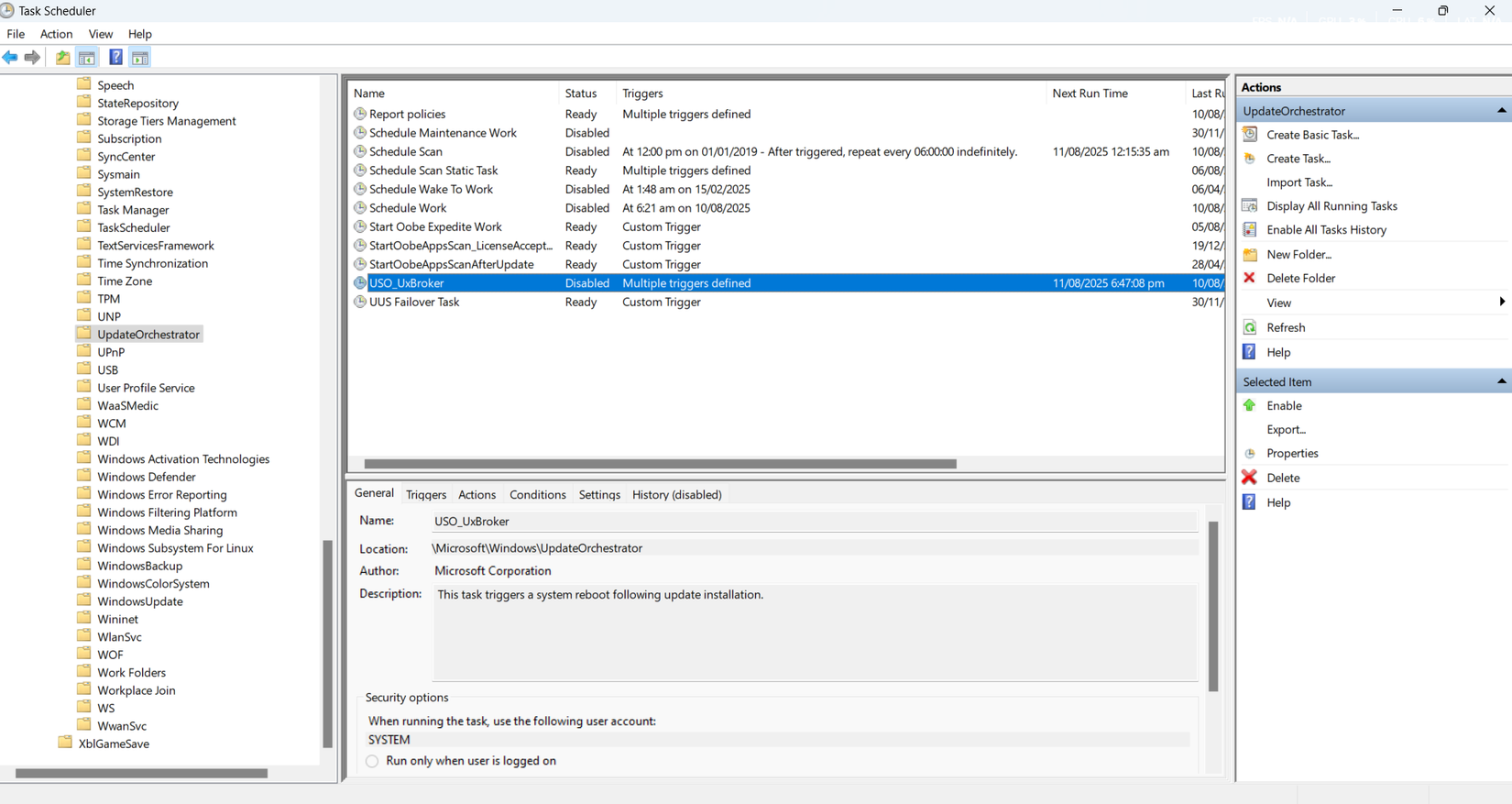 Disable UpdateOrchestrator in Task-Scheduler