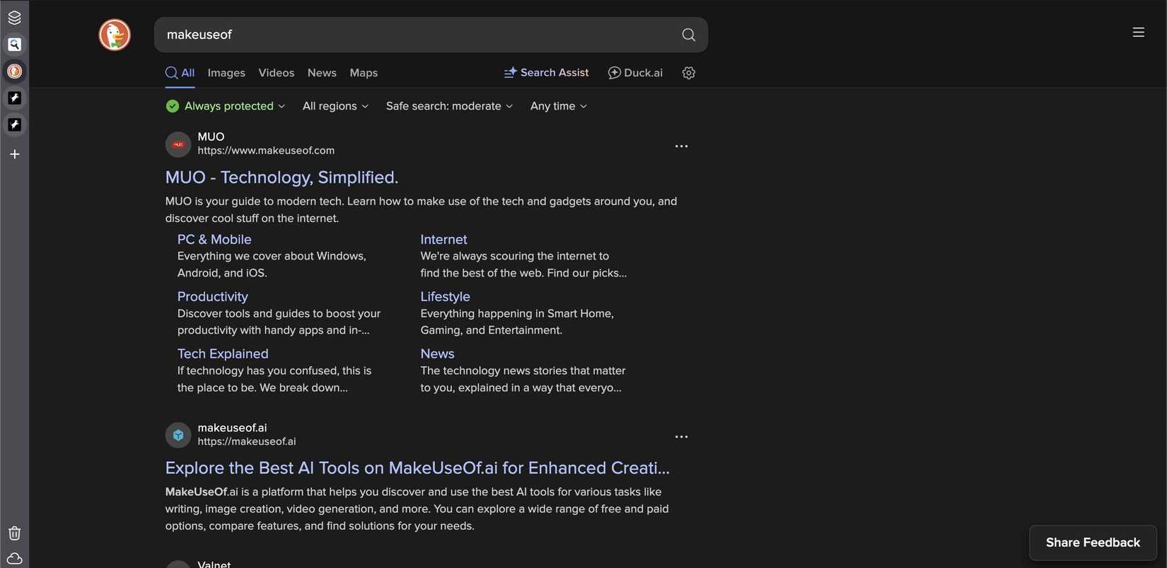 DuckDuckGo search result screenshot