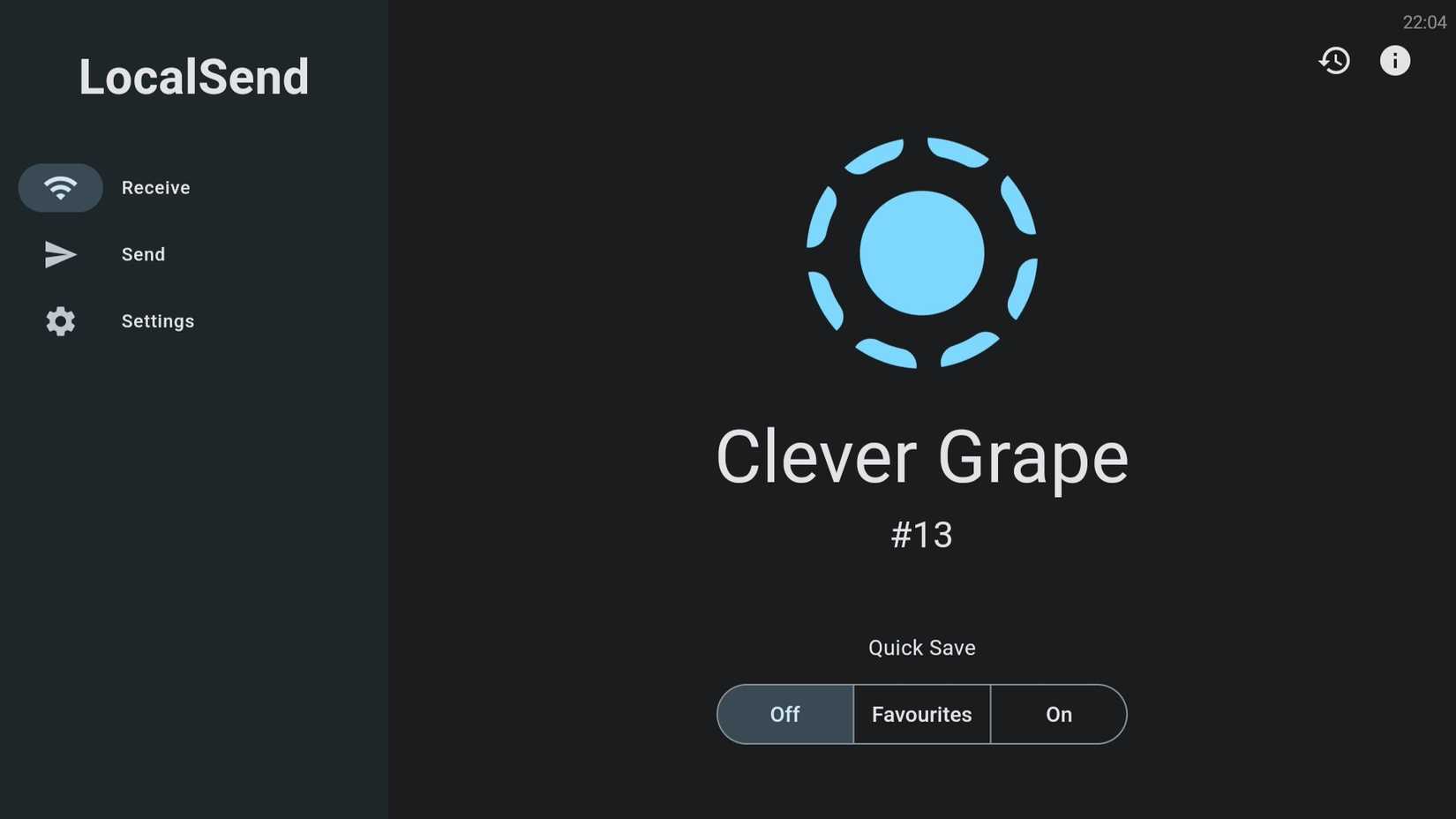 LocalSend app on TV.