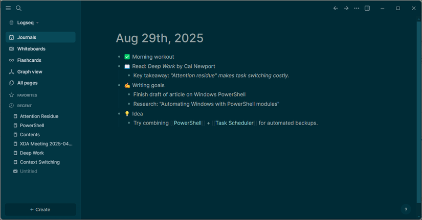 logseq app on Windows 11